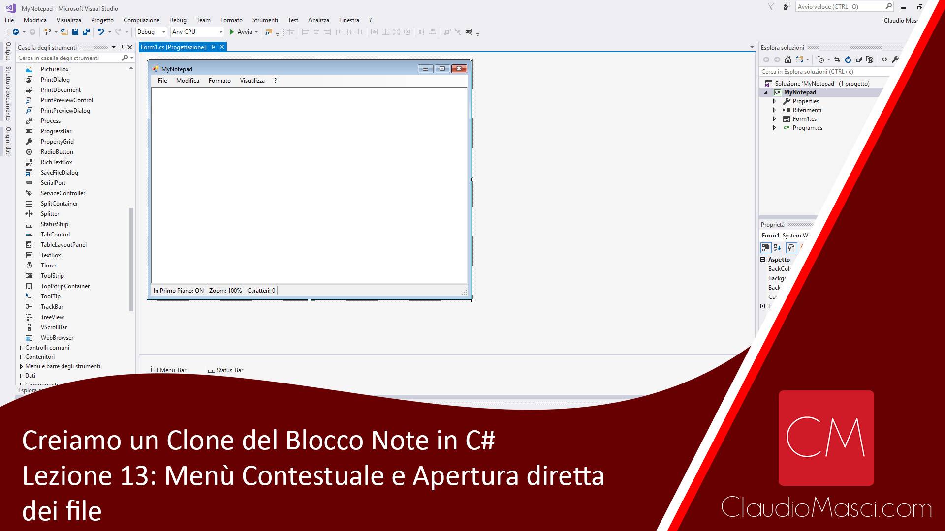 Creiamo un clone del Blocco Note in C# – Lezione 13: Il menù Contestuale e L’apertura diretta dei file