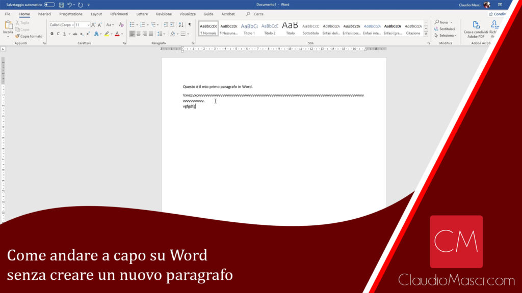Come andare a capo su Word senza creare un nuovo paragrafo ClaudioMasci