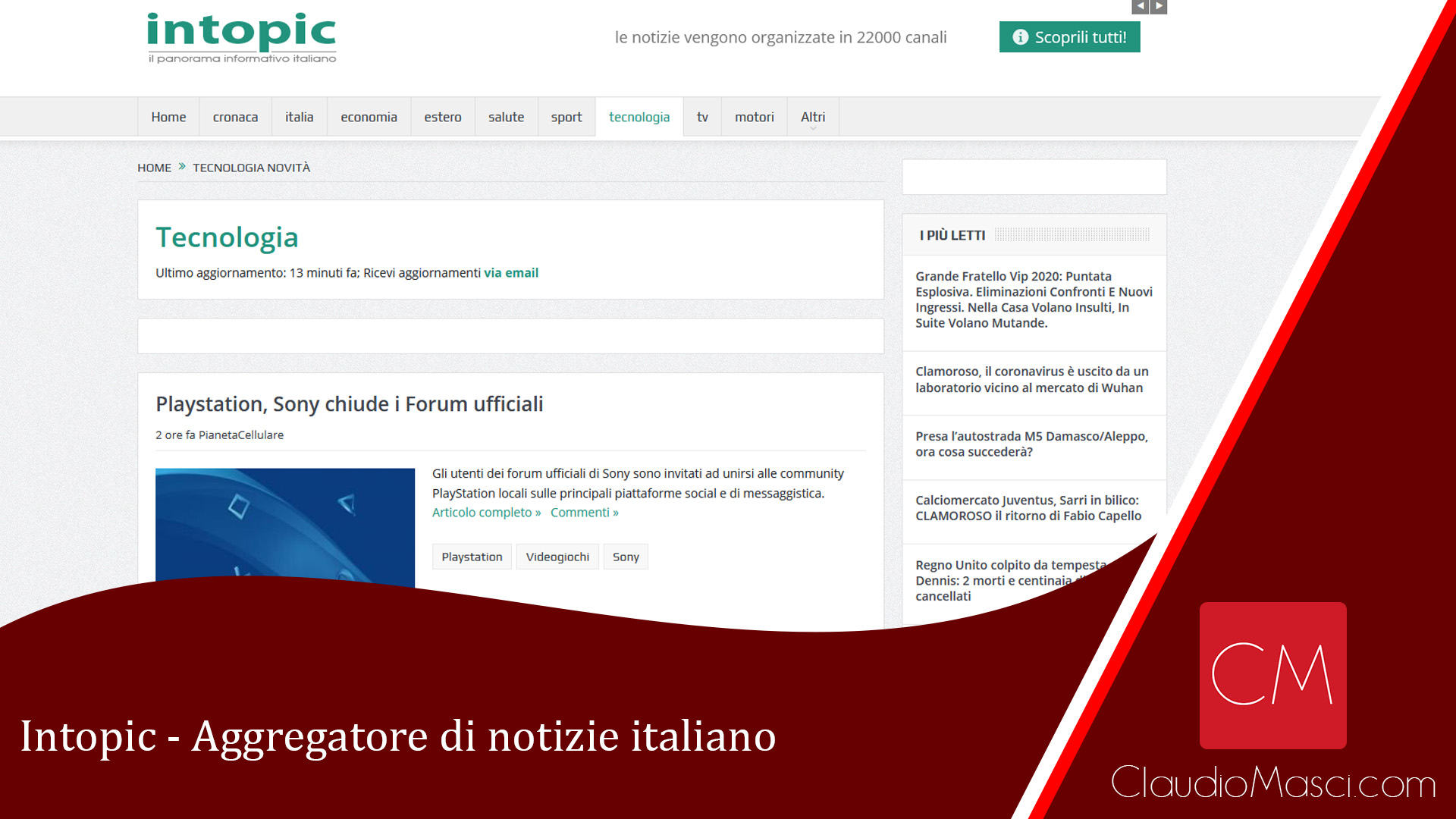 Intopic – Aggregatore di notizie italiano