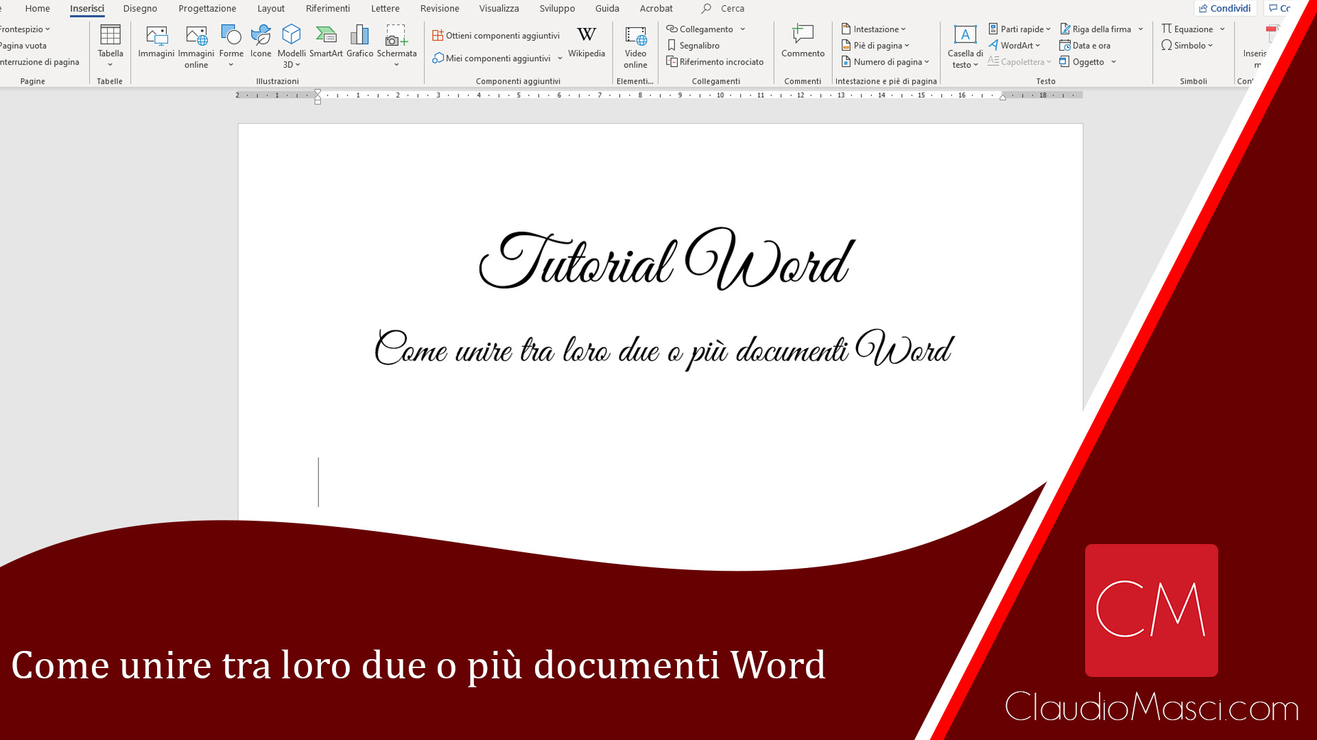 Come unire tra loro due o più documenti Word – Tutorial Microsoft Word