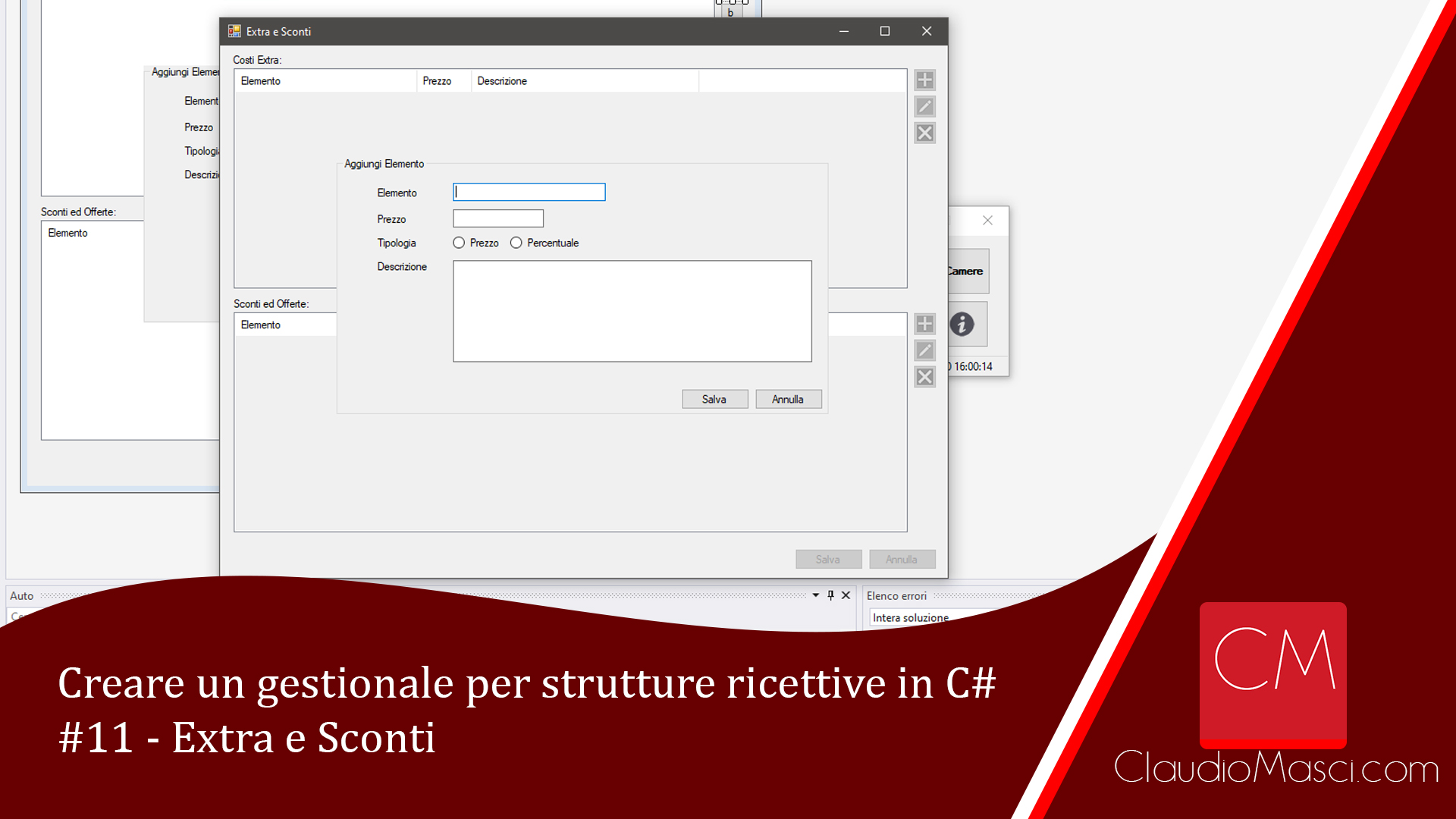 Creare un gestionale per strutture ricettive in C# – #11 – Extra e Sconti
