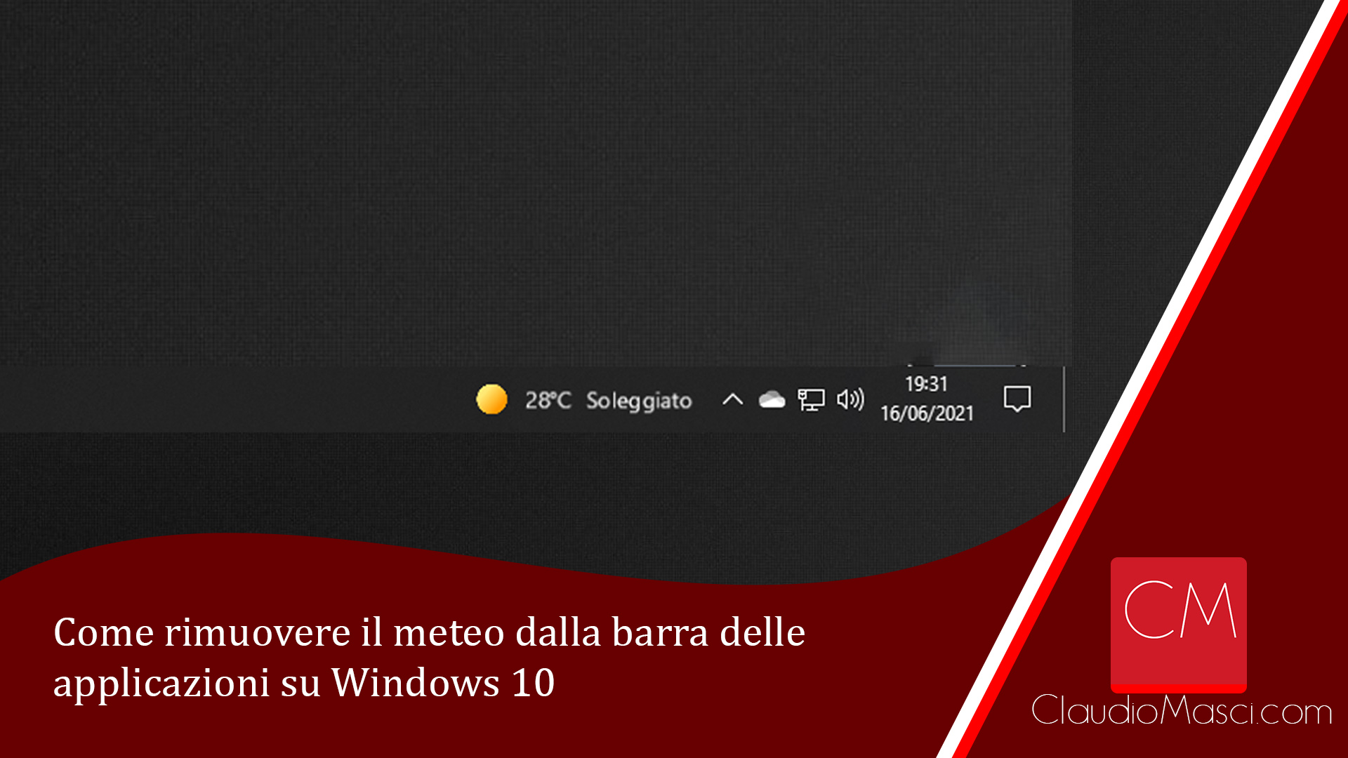 Come rimuovere il meteo dalla barra delle applicazioni su Windows 10