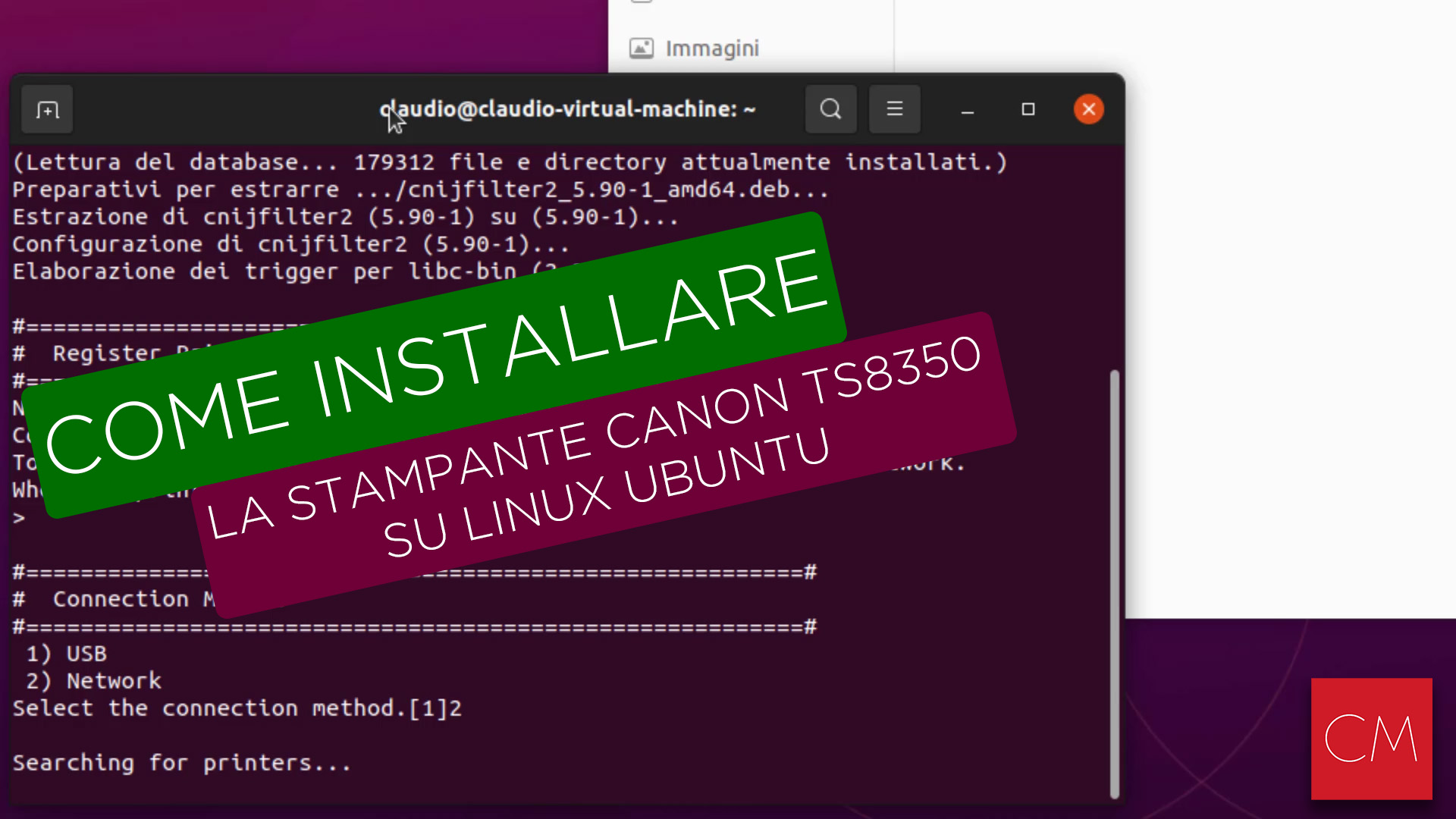 Come installare la stampante Canon Pixma  TS8350 su Linux Ubuntu