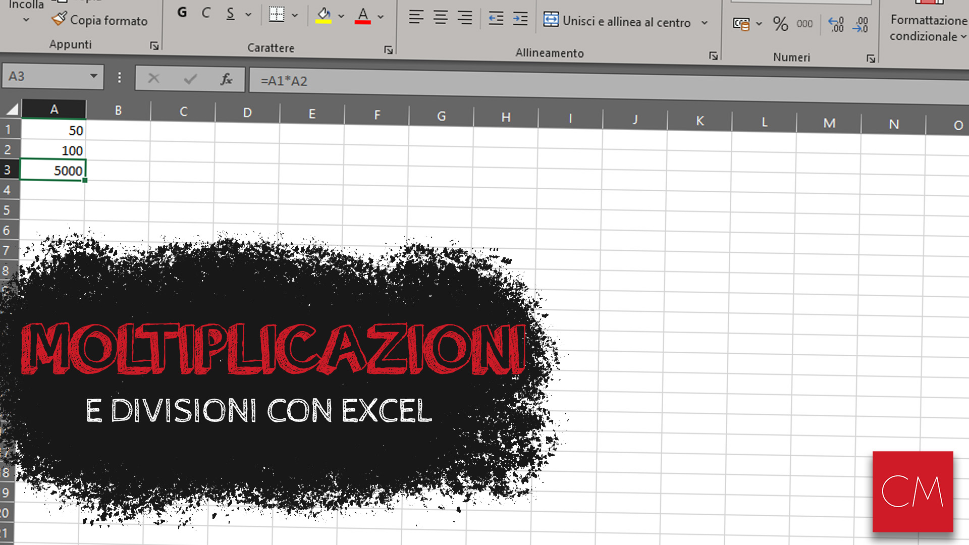 Come fare una moltiplicazione e una divisione con Excel