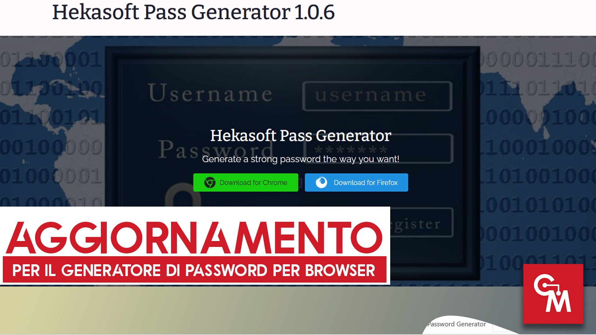 Aggiornamento per il generatore di Password per browser