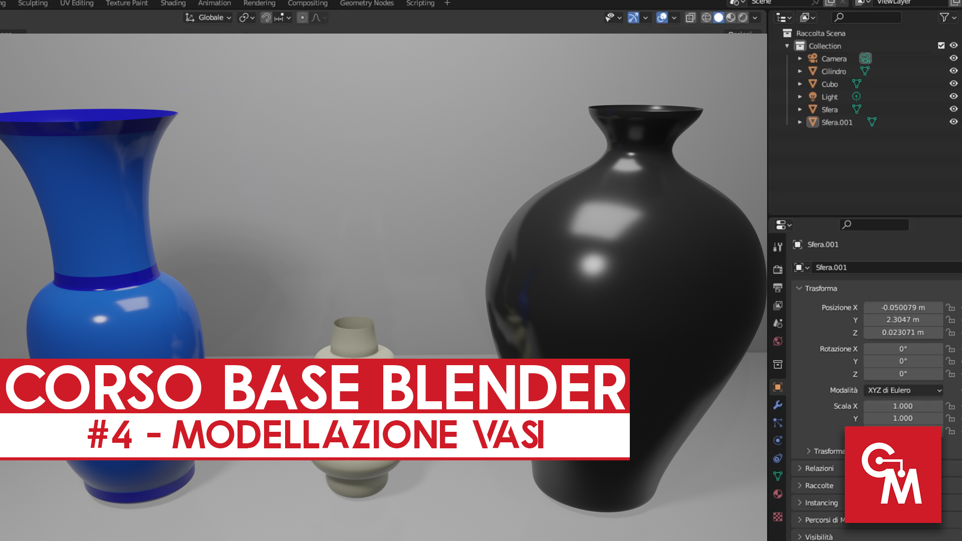 Corso base Blender – #4 – Modellazione Vasi