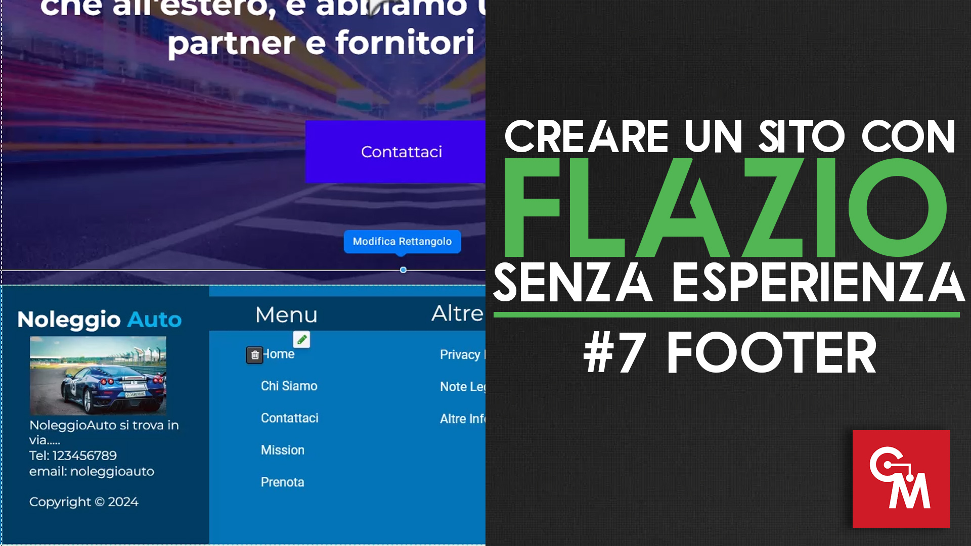 Creare un sito con Flazio senza esperienza – #7 – Footer
