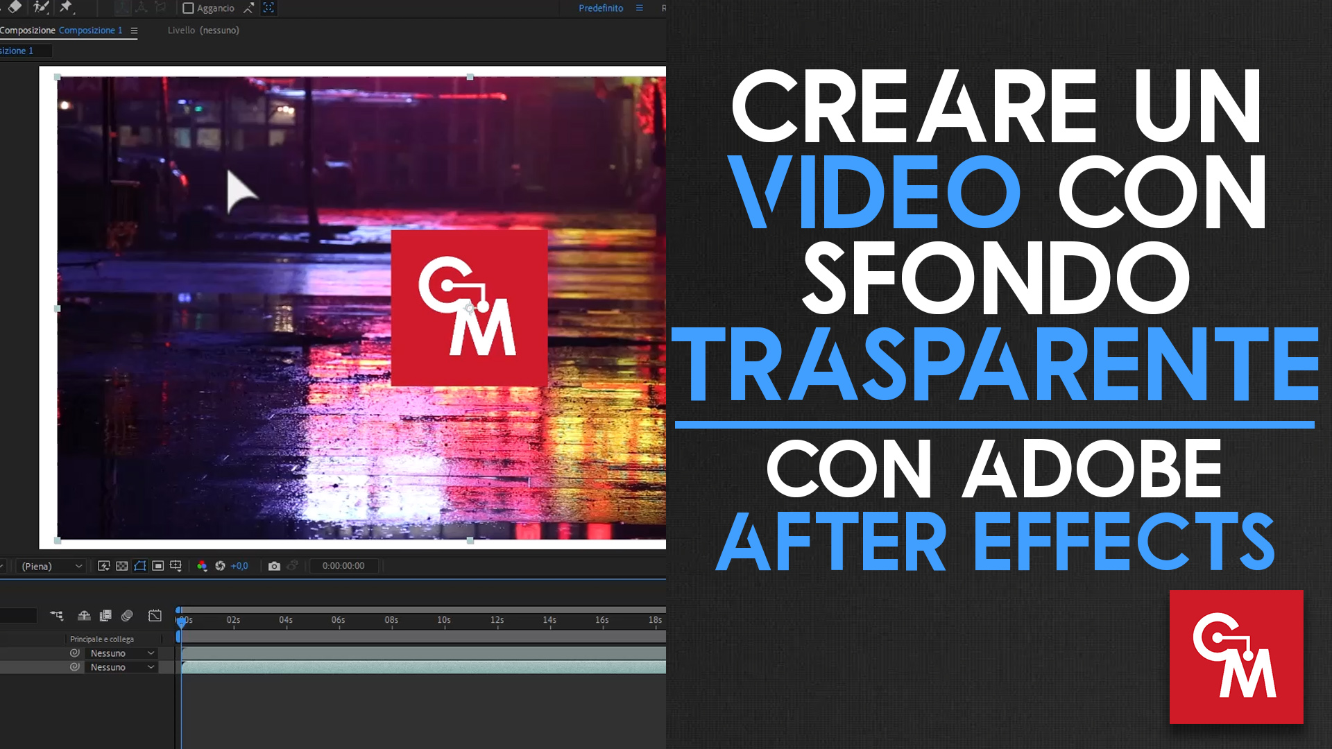 Creare un video con sfondo trasparente in Adobe After Effects