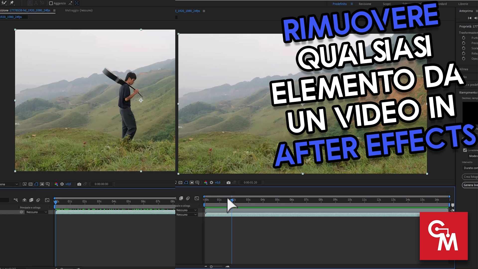 Rimuovere qualsiasi elemento da un video in After Effects