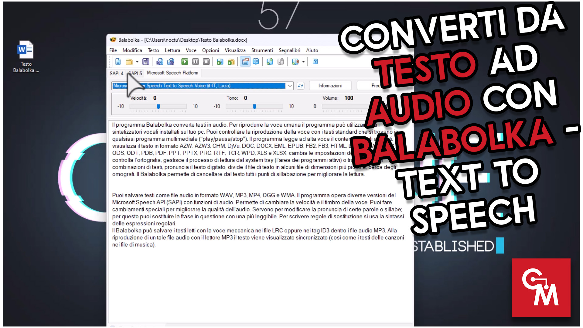 Converti da testo ad audio con Balabolka – Text To Speech