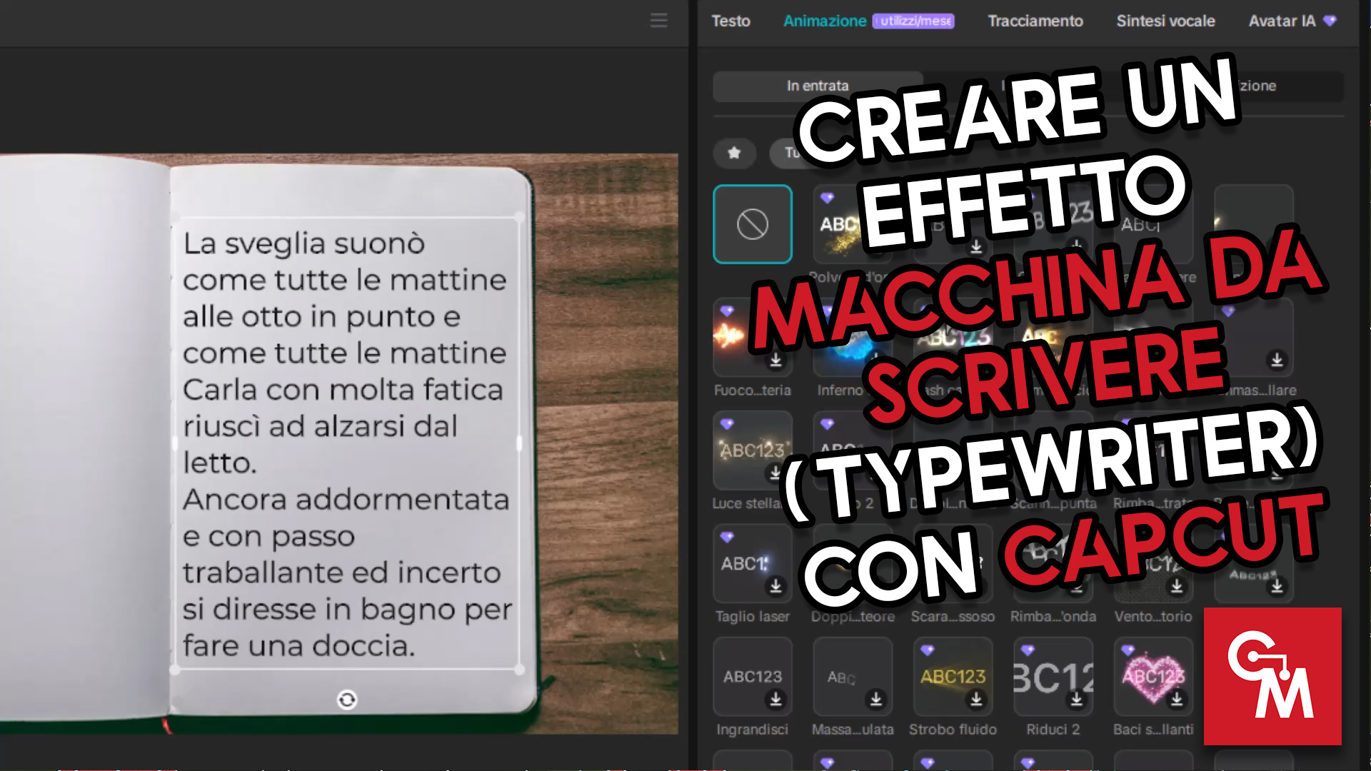 Creare un effetto macchina da scrivere (Typewriter) con Capcut